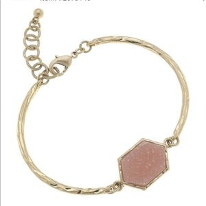 Canvas Blush Druzy Bracelet